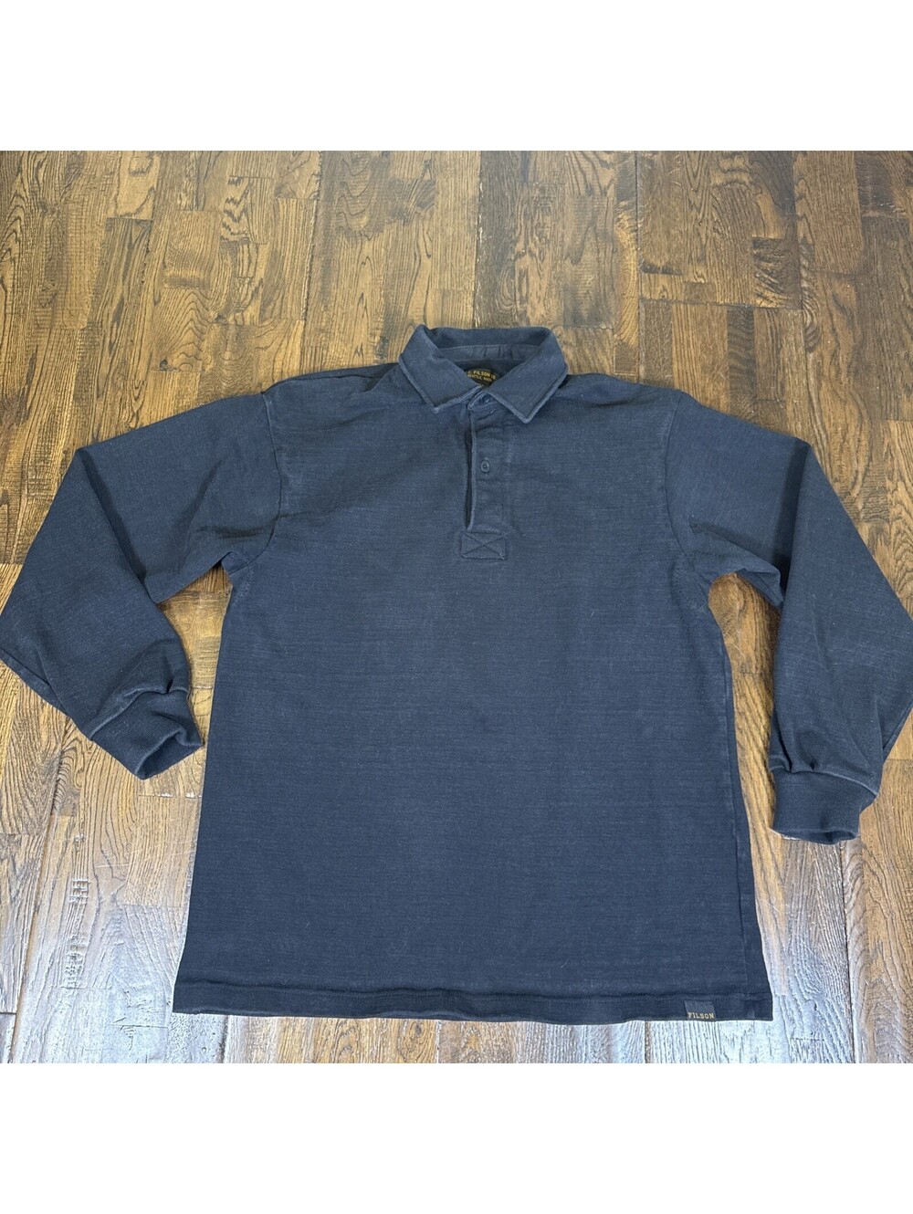 Filson Barbarian Rugby Shirt Black Heavyweight Canada Made Men XL Rare EUC